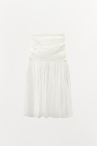 CONTRAST MIDI SKIRT - Ecru by Zara - Image 5