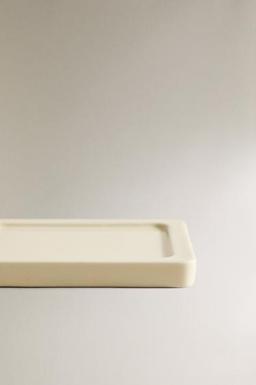 SQUARE CERAMIC BATHROOM SOAP DISH - Ecru by Zara - Image 3