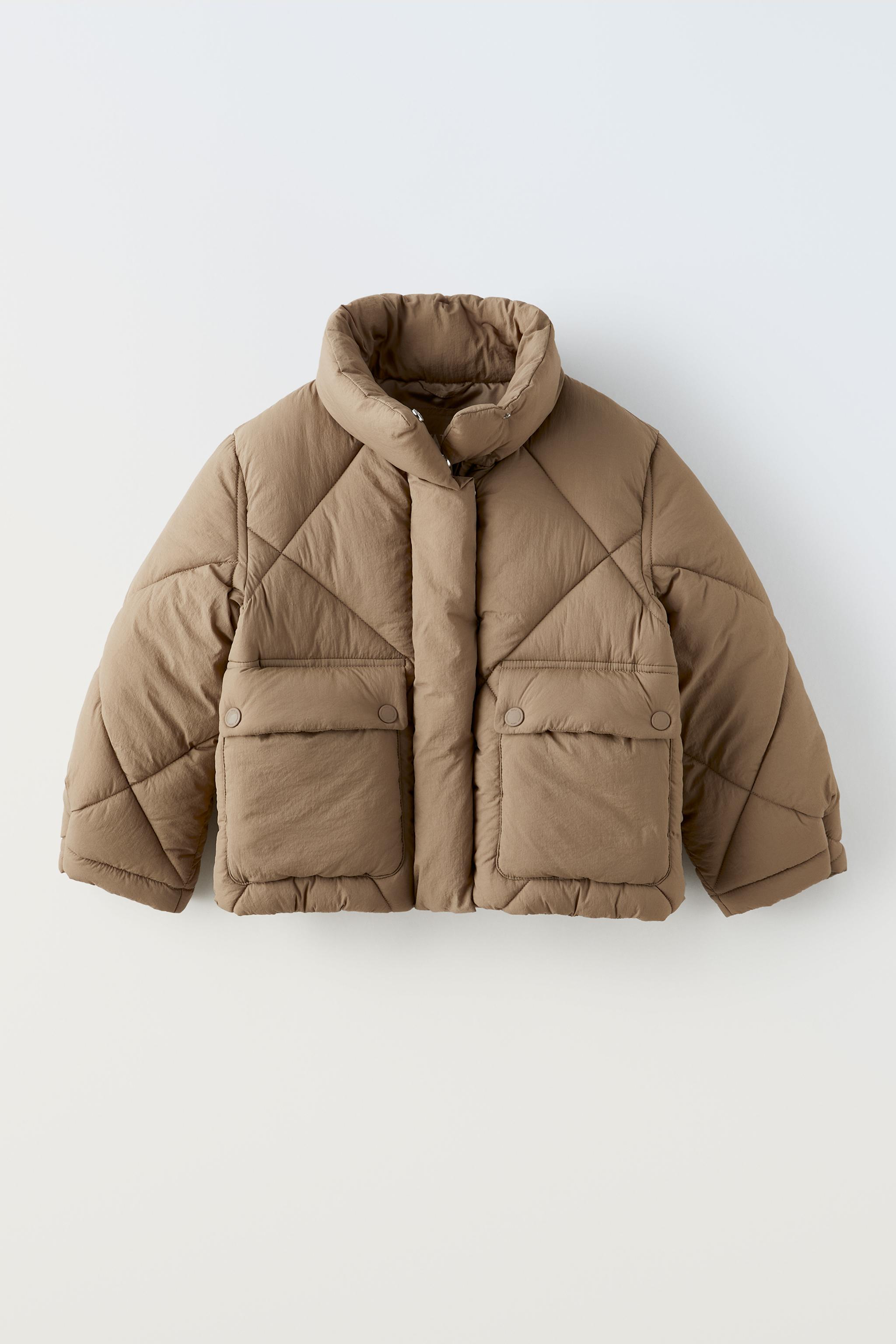 Zara beige hot sale puffer jacket