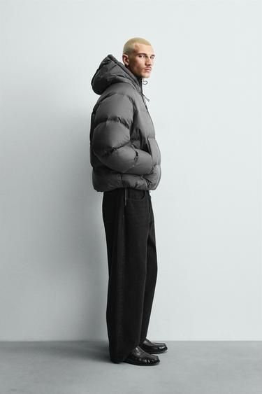 VESTE REMBOURRÉE 100% PLUMES DÉPERLANTE - vert kaki de Zara - Image 4
