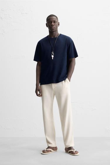 PANTALON CHINO TEXTURÉ - Écru de Zara - Image 0