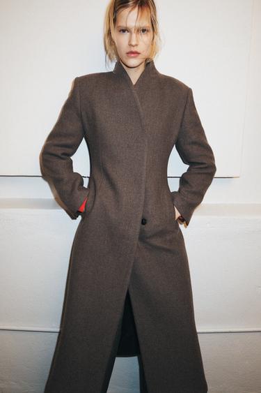 WOOL COAT ZW COLLECTION LIMITED EDITION - Brown / Taupe by Zara