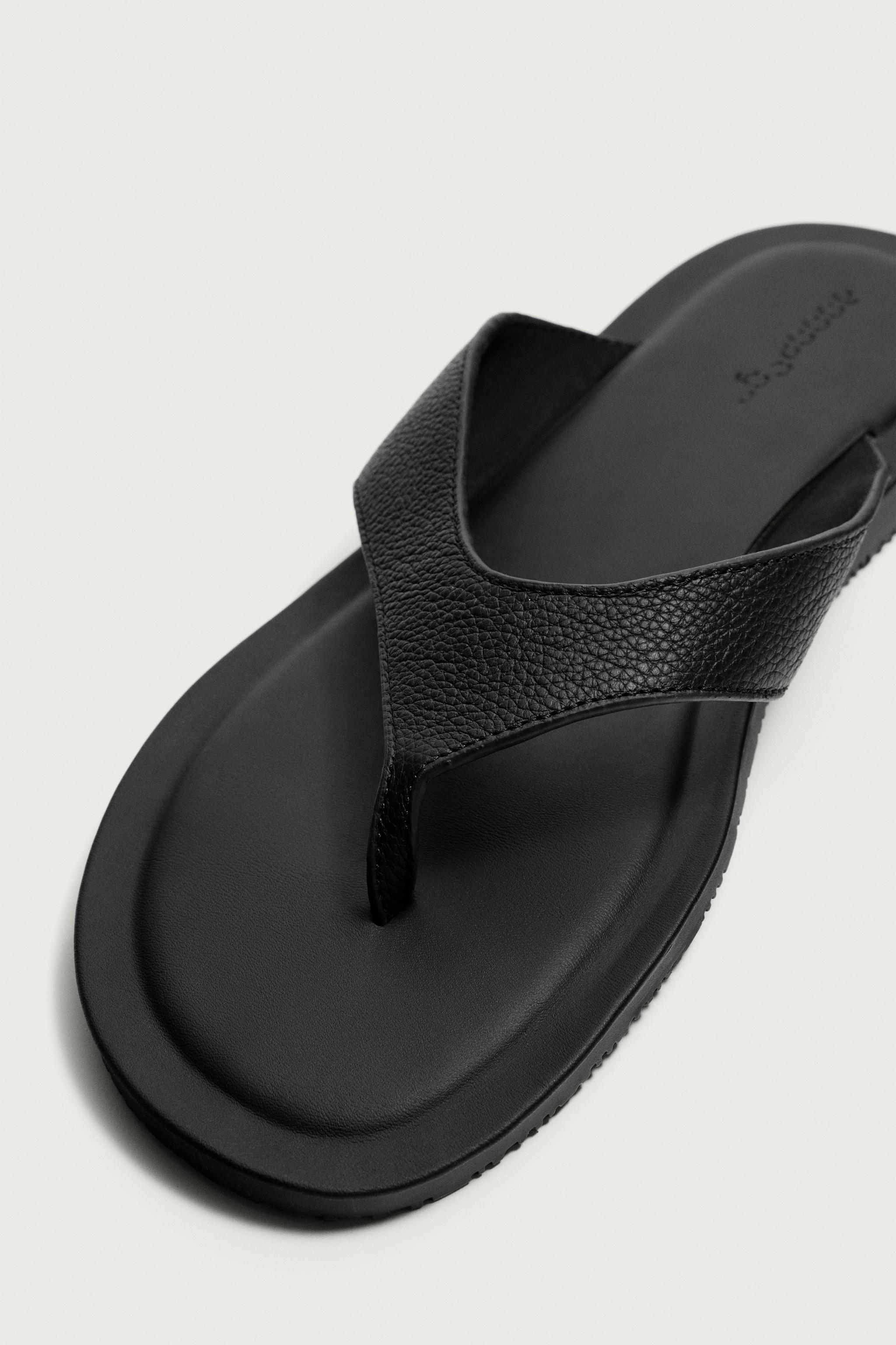 レザーストラップサンダル - ブラック | ZARA Japan / 日本