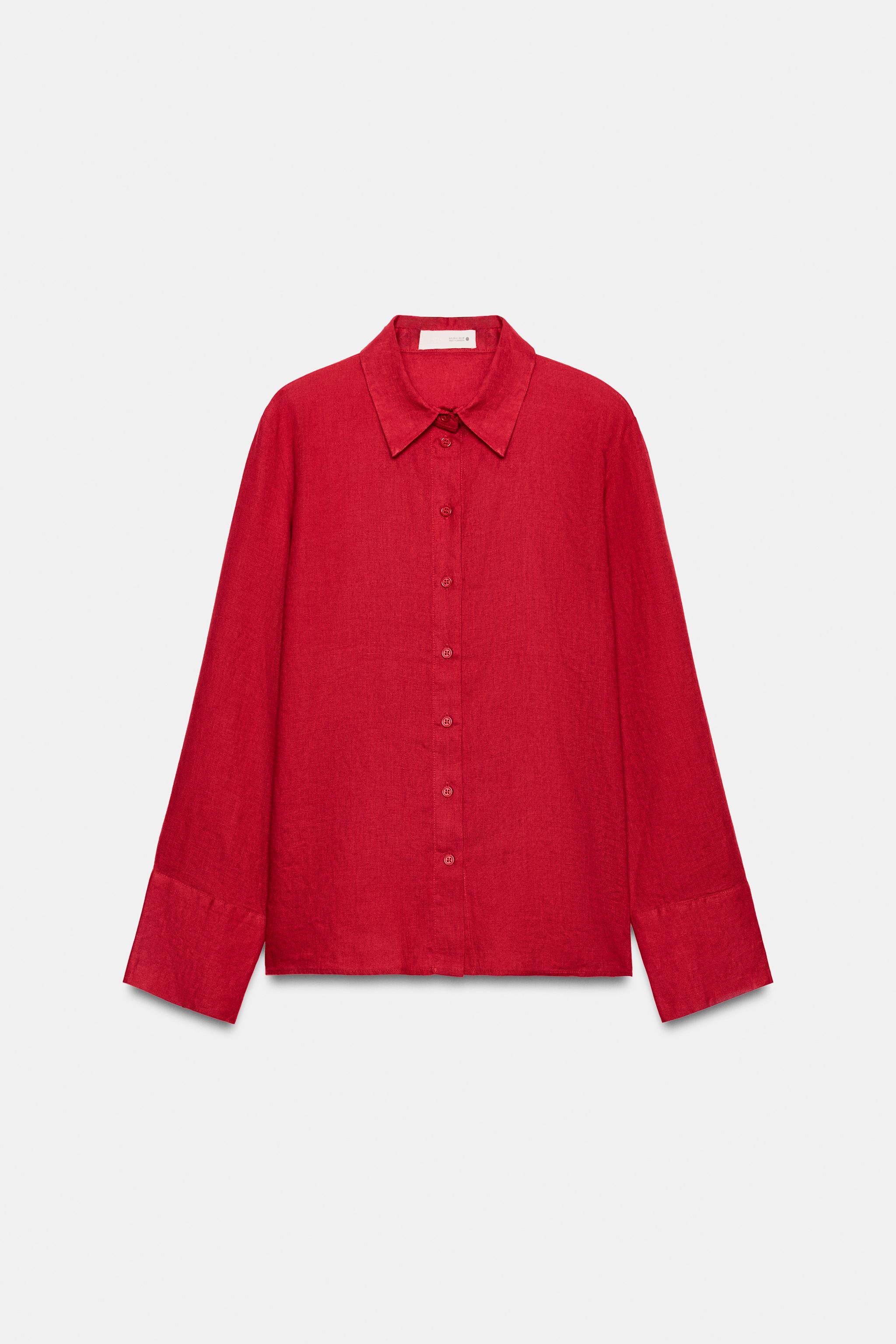 Zara %100 KETEN ZW COLLECTION GÖMLEK görsel 7