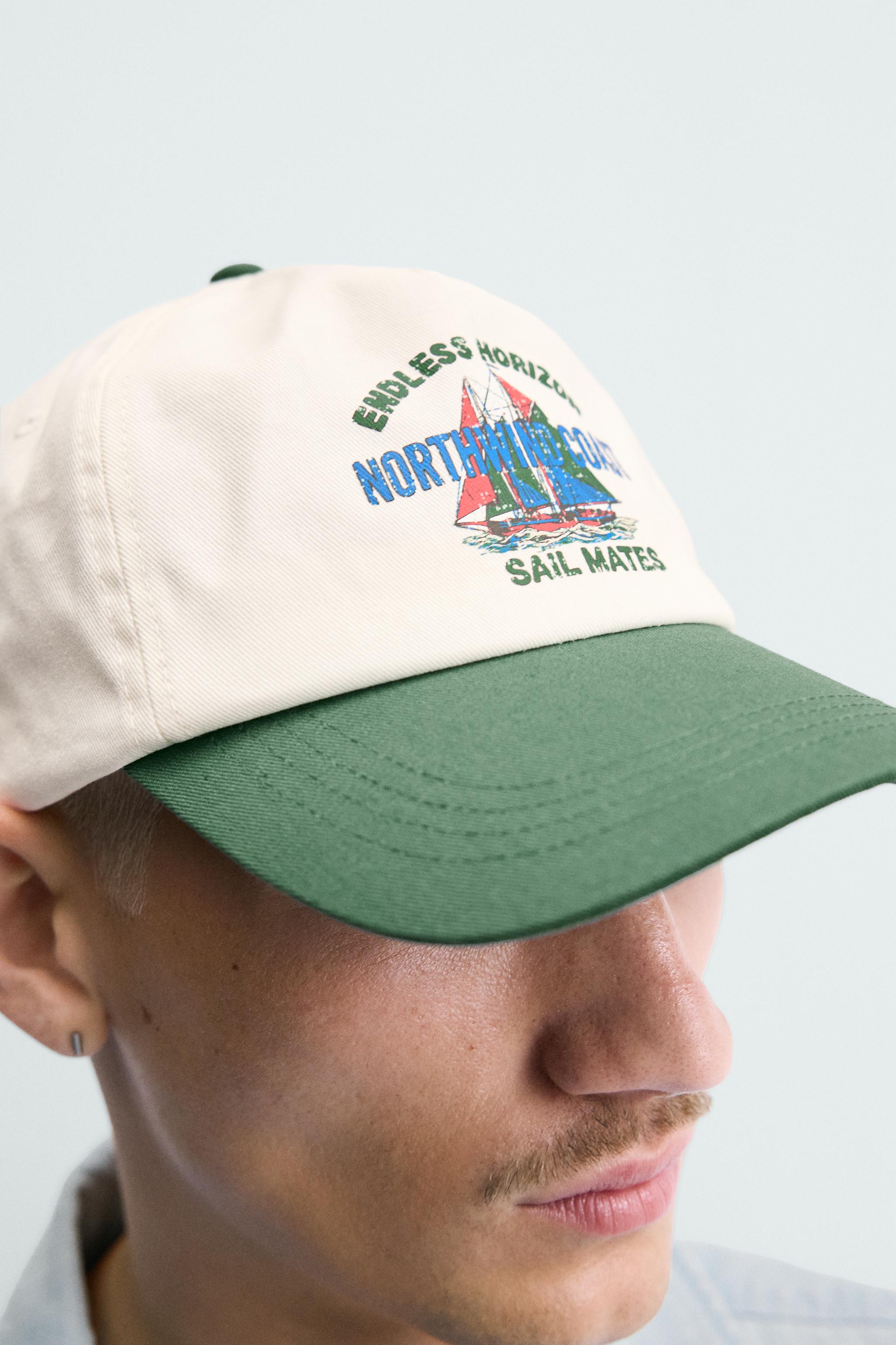 Мужские кепки Zara CONTRASTING FLAT VISOR — фото 3