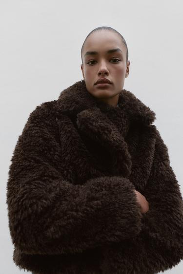 FAUX SHEARLING JACKET - Brown by Zara