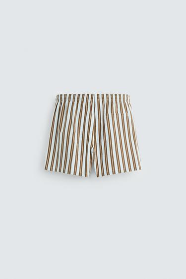 STRIPED MID-LENGTH SWIMMING TRUNKS - Sky blue by Zara - Image 6