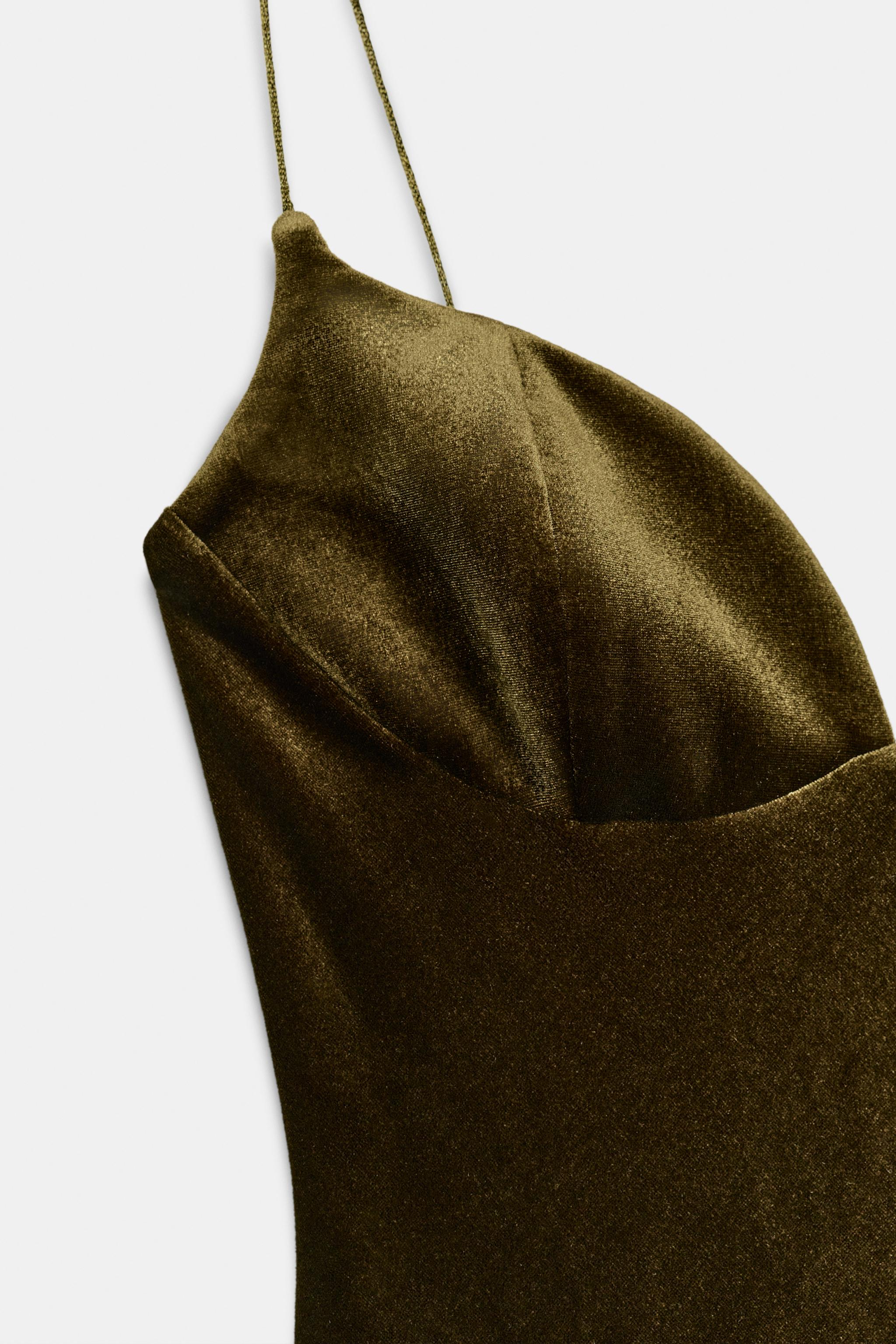 VELVET STRAPPY DRESS