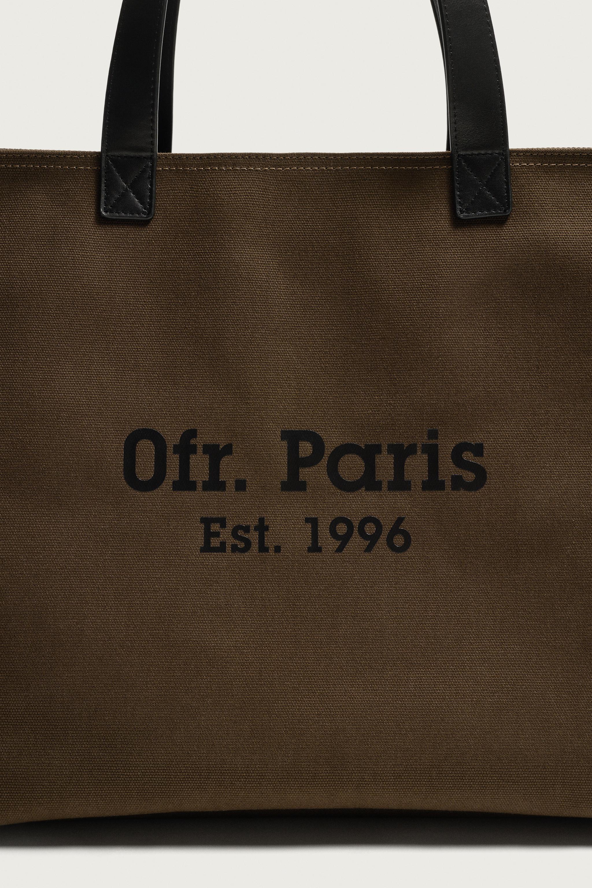 0FR. PARIS X ZARA LEATHER-DETAIL SHOPPER BAG