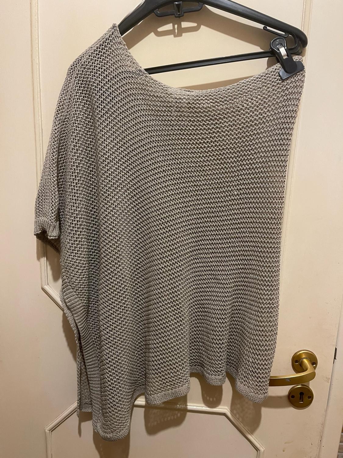 METALLIC THREAD CUT-OUT KNIT CAPE - Image 4