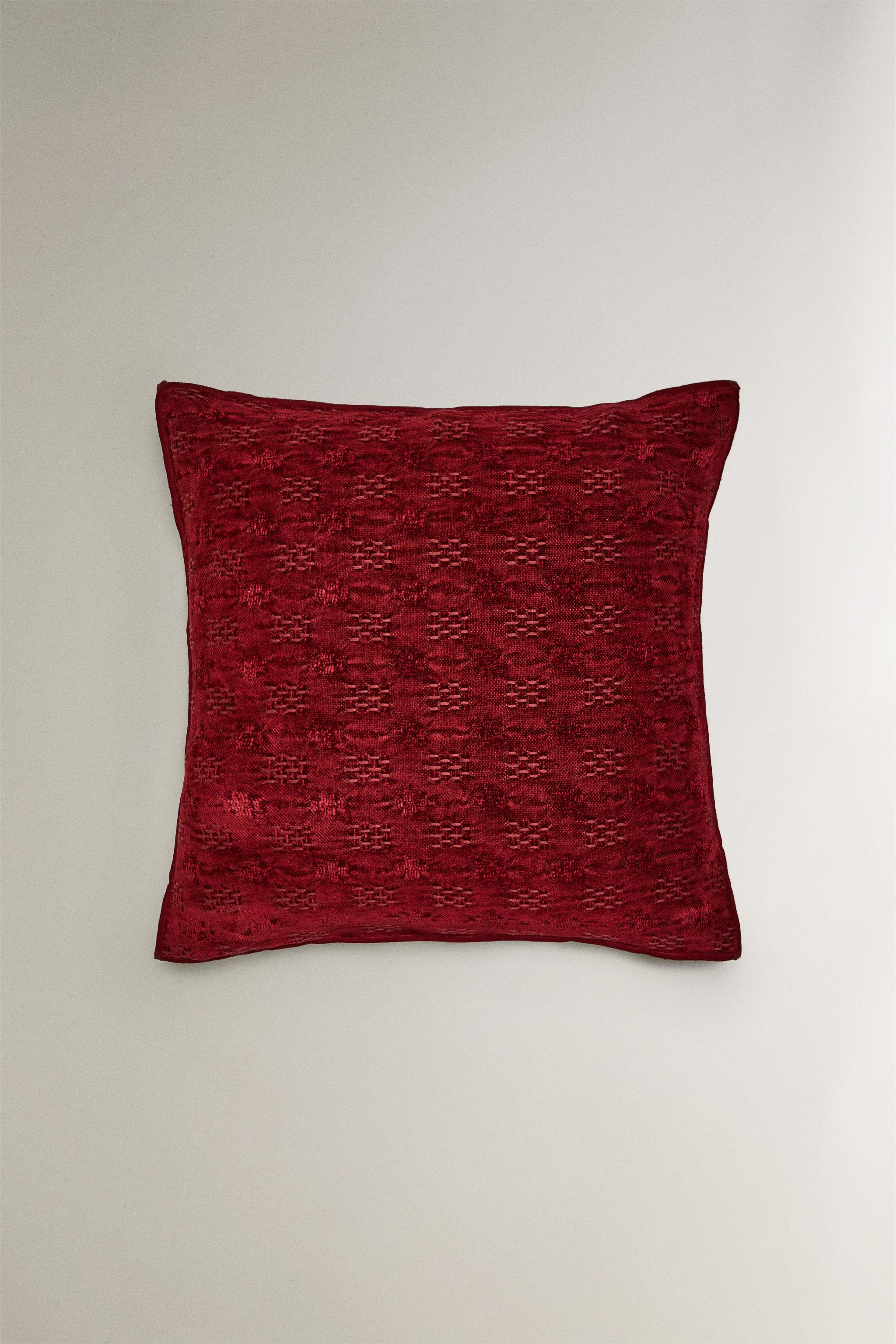 HOUSSE DE COUSSIN VELOURS JACQUARD NOËL
