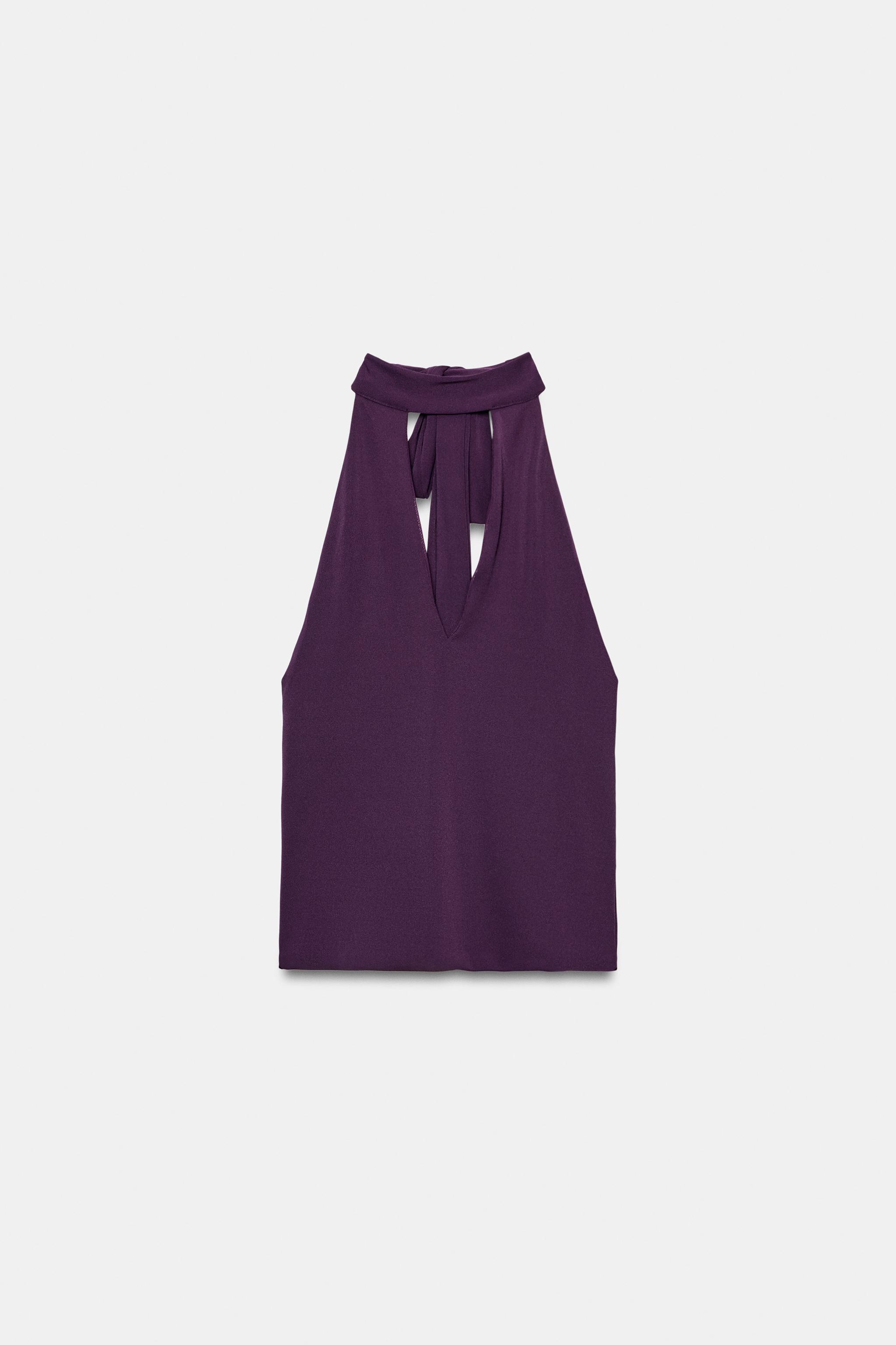 Женские топы Zara OPEN HALTER TOP — фото 7