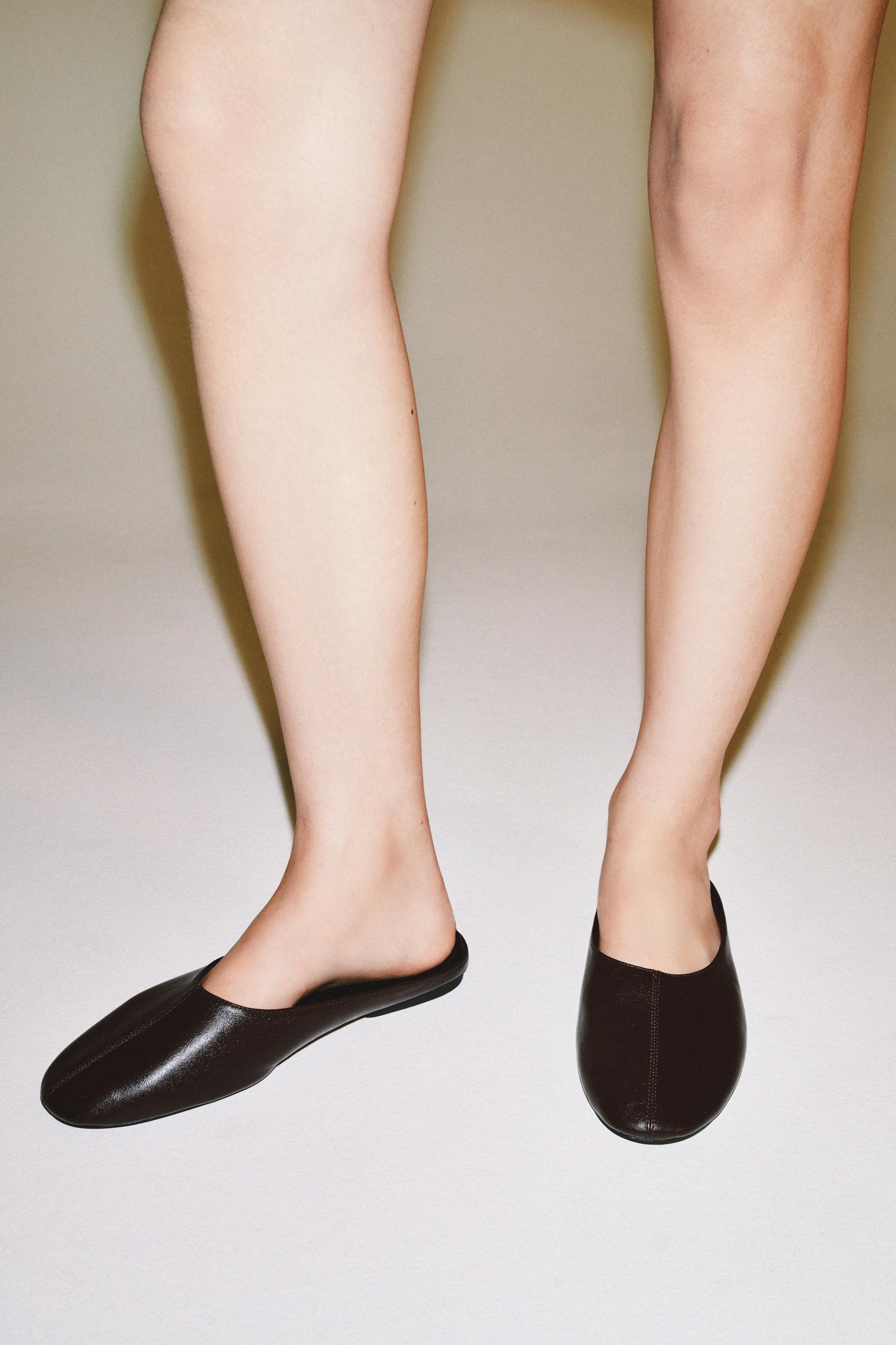 LEATHER SLINGBACK SHOES