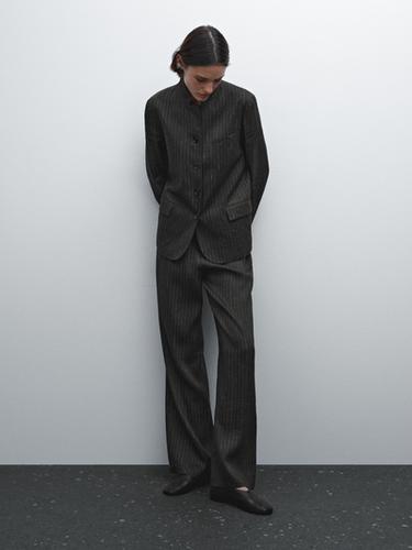 Zara Pinstriped suit trousers - Dark salmon - Image 0