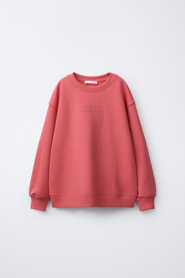 SUDADERA TEXTO RELIEVE - Coral de Zara