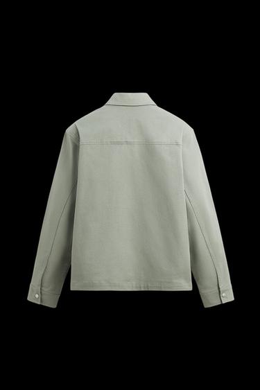 RELAXED-FIT-OVERSHIRT MIT REISSVERSCHLUSS - Graugrün von Zara