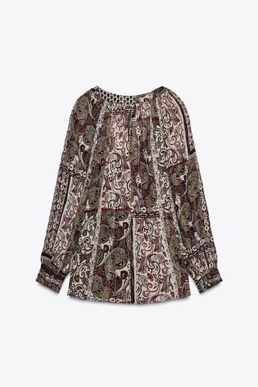 BEADED BLOUSE WITH METALLIC THREAD PRINT - Multicoloured by Zara - Image 6