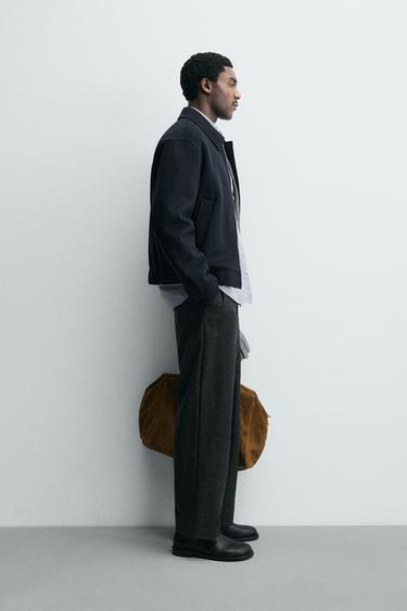 SURCHEMISE COURTE AVEC LAINE - Bleu marine de Zara - Image 3