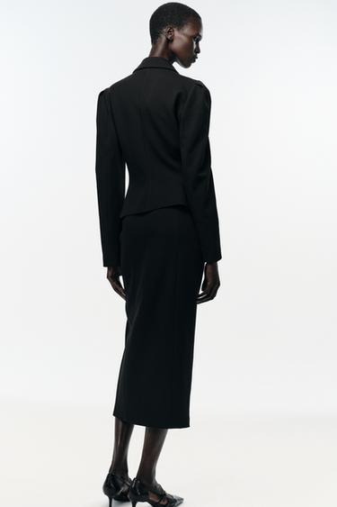 MIDI PENCIL SKIRT WITH VENT - Black by Zara - Image 3