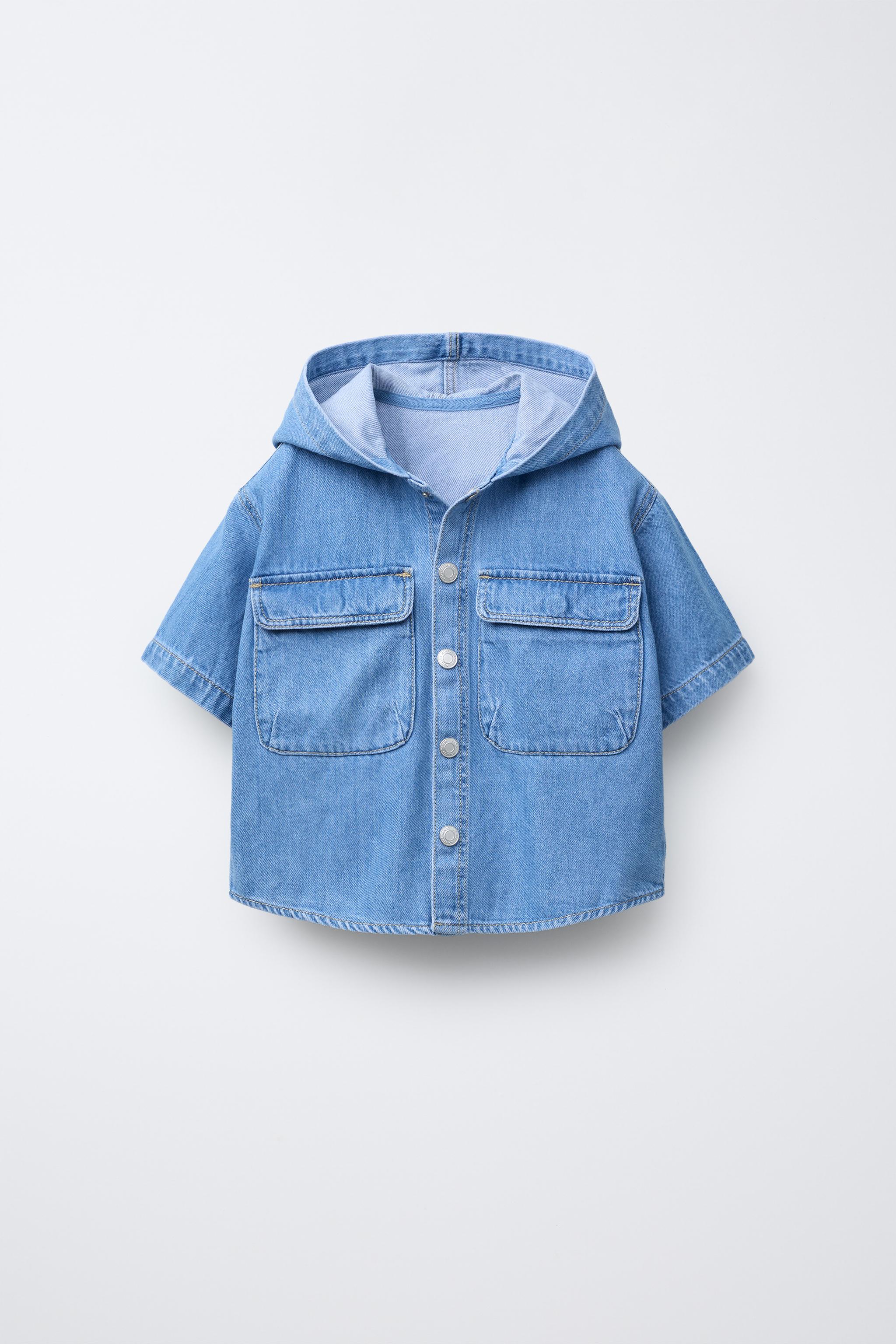 フード デニムシャツ - ミディアムブルー | ZARA Japan / 日本