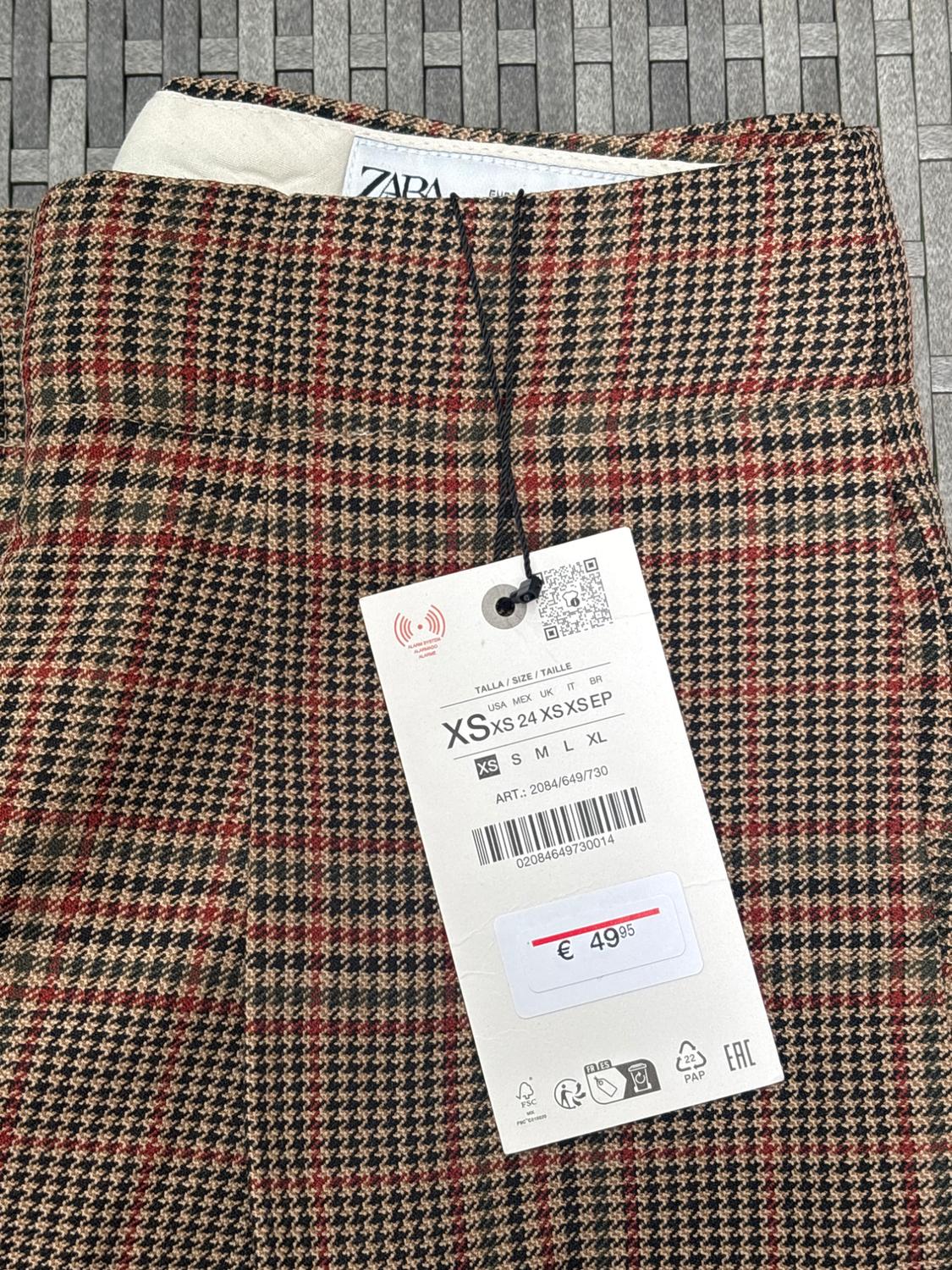 PANTALÓN PINZAS CUADROS ZW COLLECTION - Image 3
