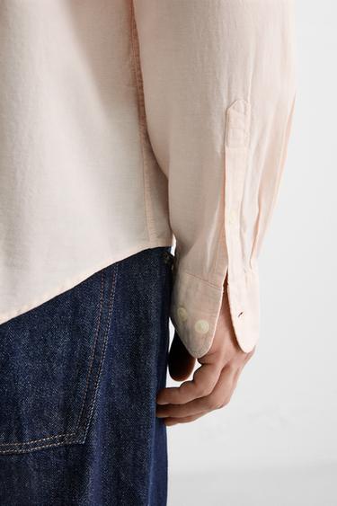 CHEMISE REGULAR FIT - Rose clair de Zara - Image 4