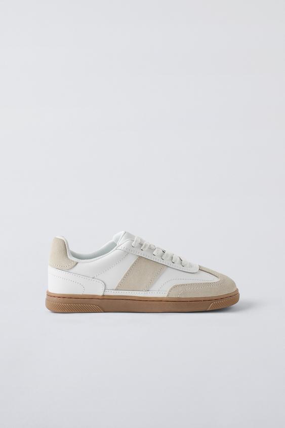 LEATHER SNEAKERS White ZARA United States