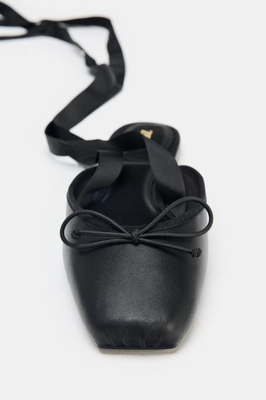 FLAT SLINGBACK BALLET FLATS - Black by Zara - Image 4