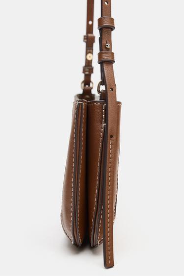 DOUBLE POCKET CROSSBODY BAG - Dark tan by Zara - Image 4