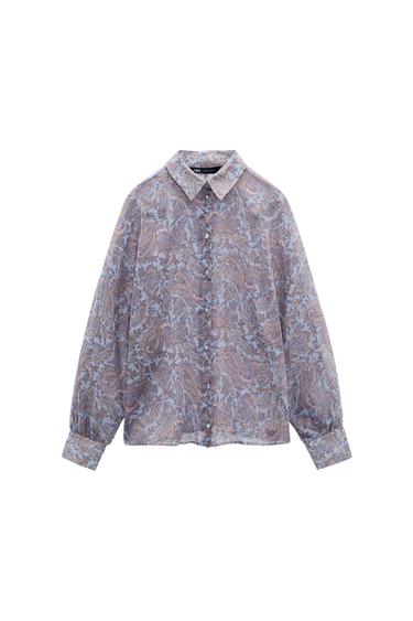 SEMI-SHEER PRINT SHIRT
