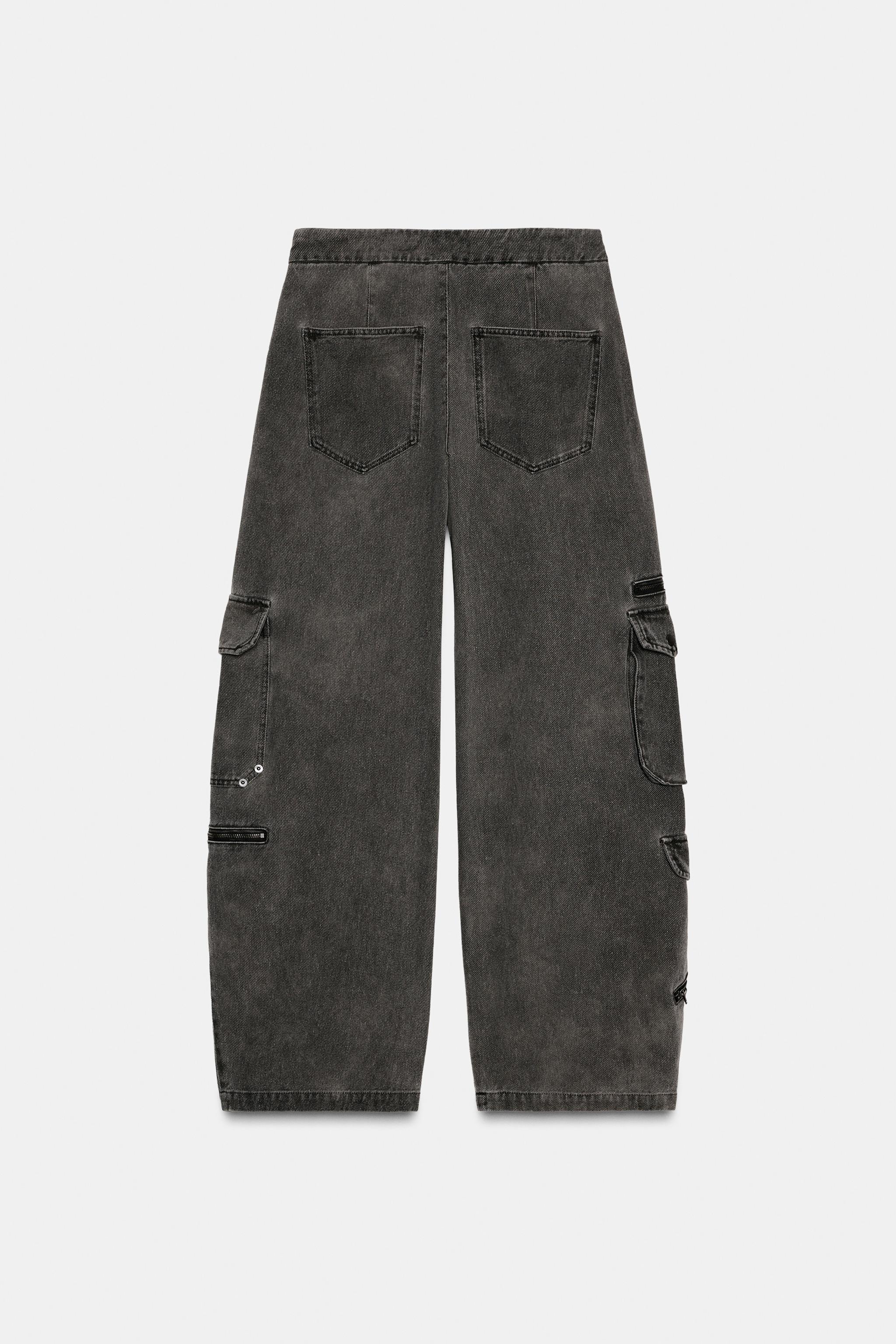 ZW COLLECTION BALLOON CARGO PANTS - Gray | ZARA Canada