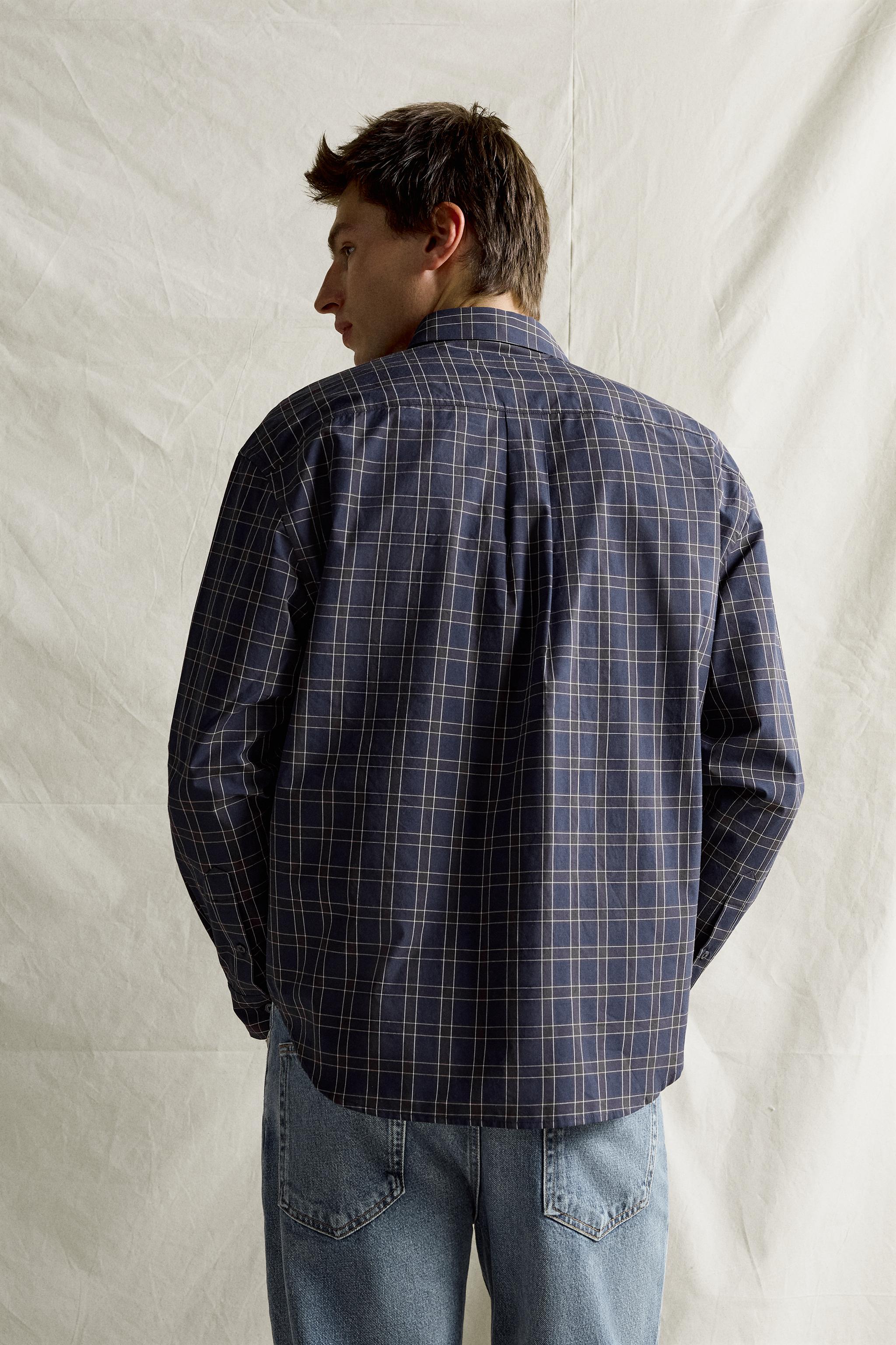 CHEMISE À CARREAUX COTON - SOIE