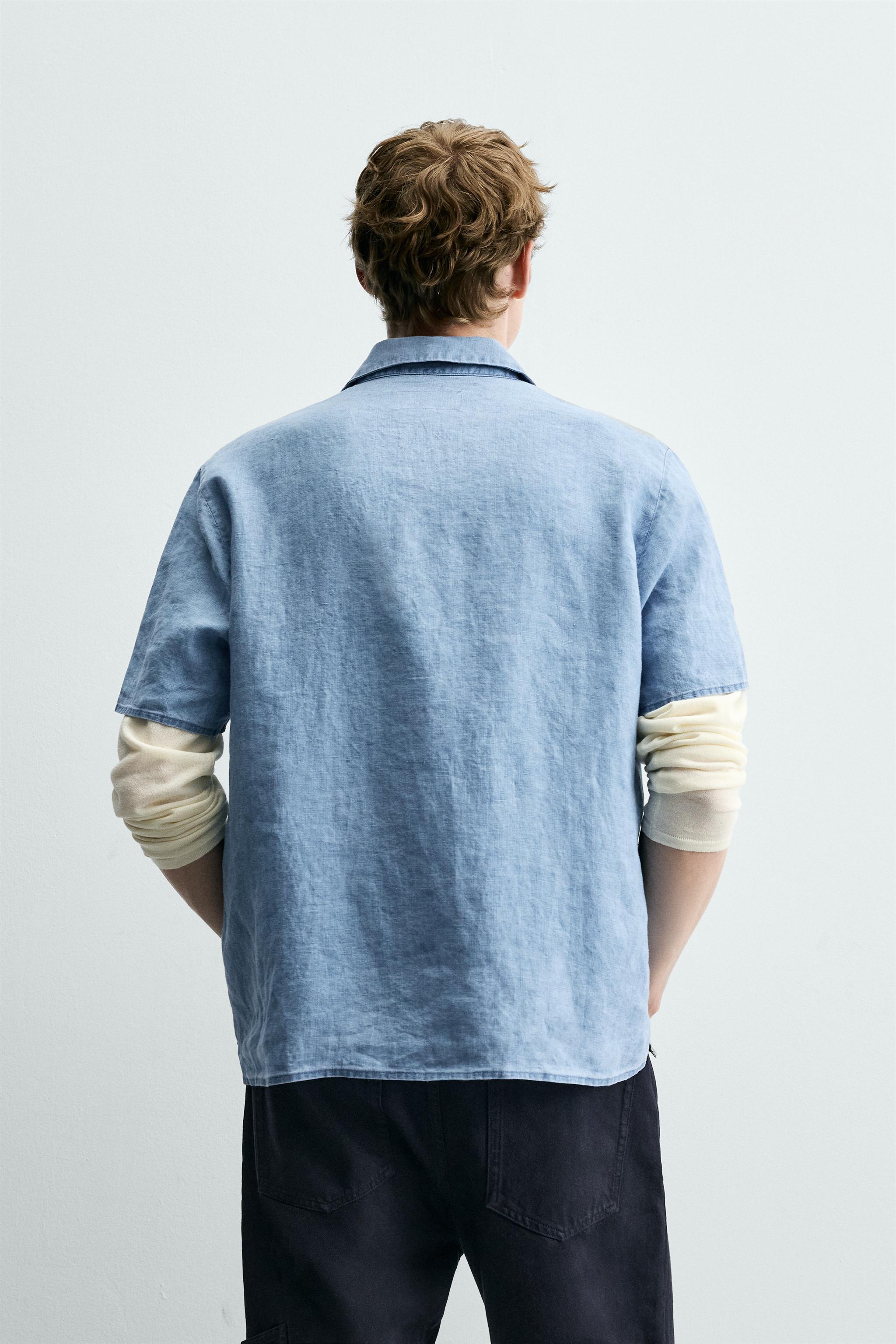 INDIGO 100% LINEN RELAXED FIT SHIRT