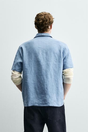 CHEMISE RELAXED FIT 100% LIN INDIGO - Indigo de Zara - Image 2