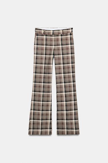 CHECKED TROUSERS - Khaki by Zara - Image 6