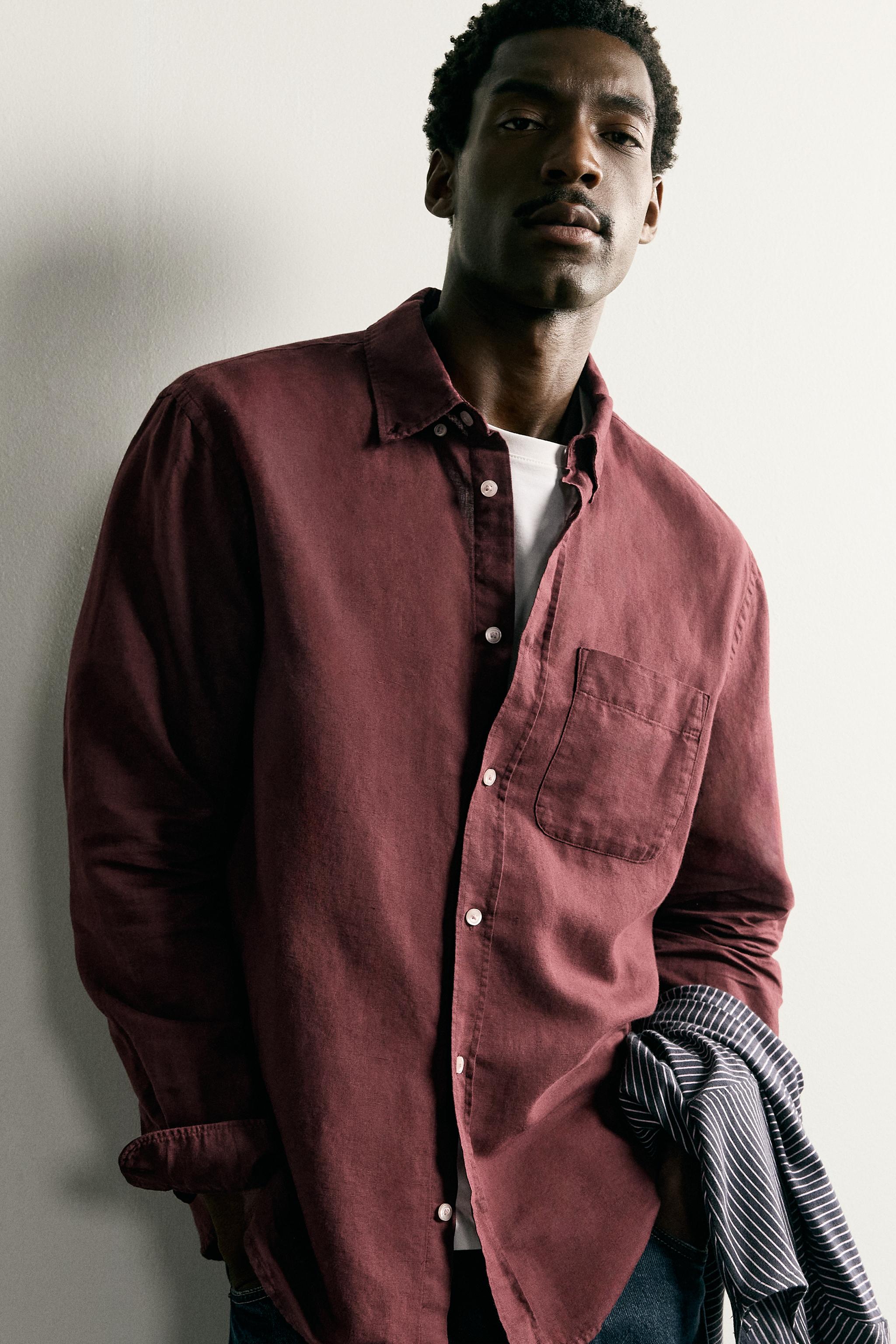 LINEN COTTON BLEND SHIRT