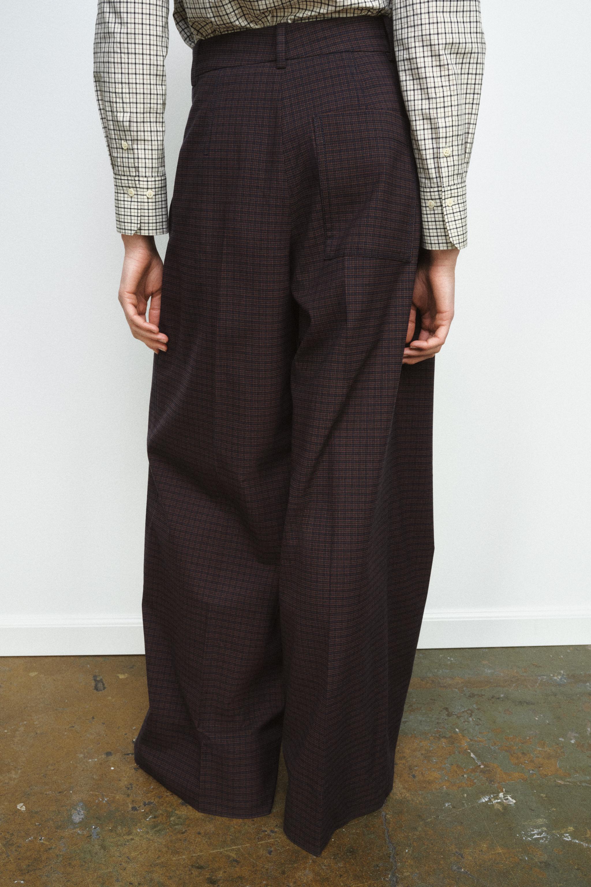 PLAID PLEATED PANTS ZW COLLECTION
