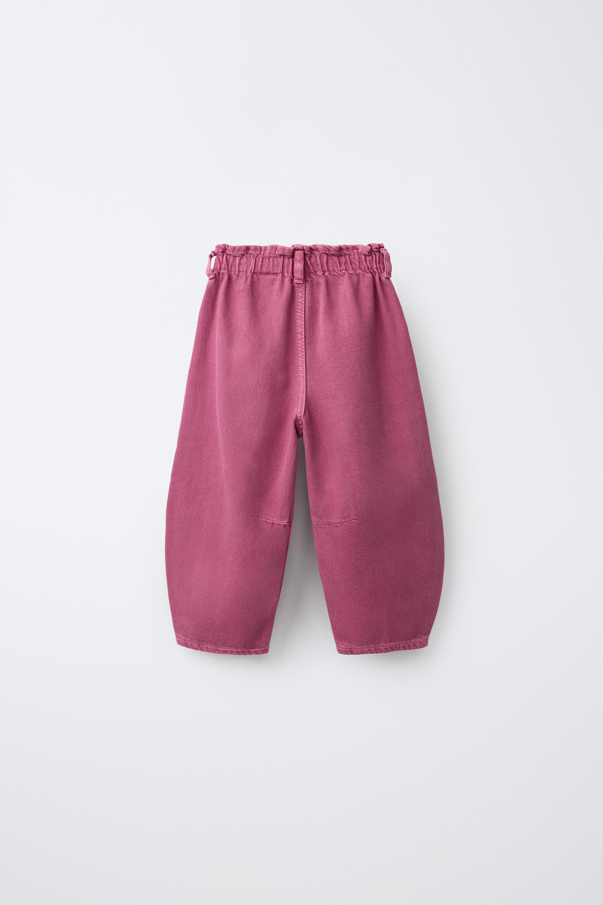 PANTALON BAGGY EN SERGÉ À POCHES CŒUR