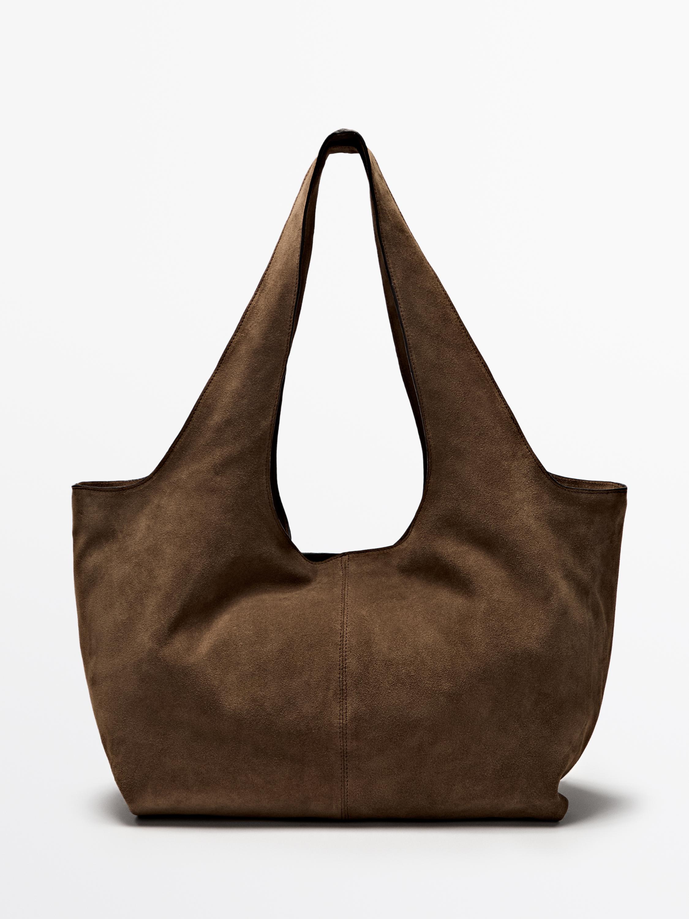 Grand sac tote en croûte de cuir