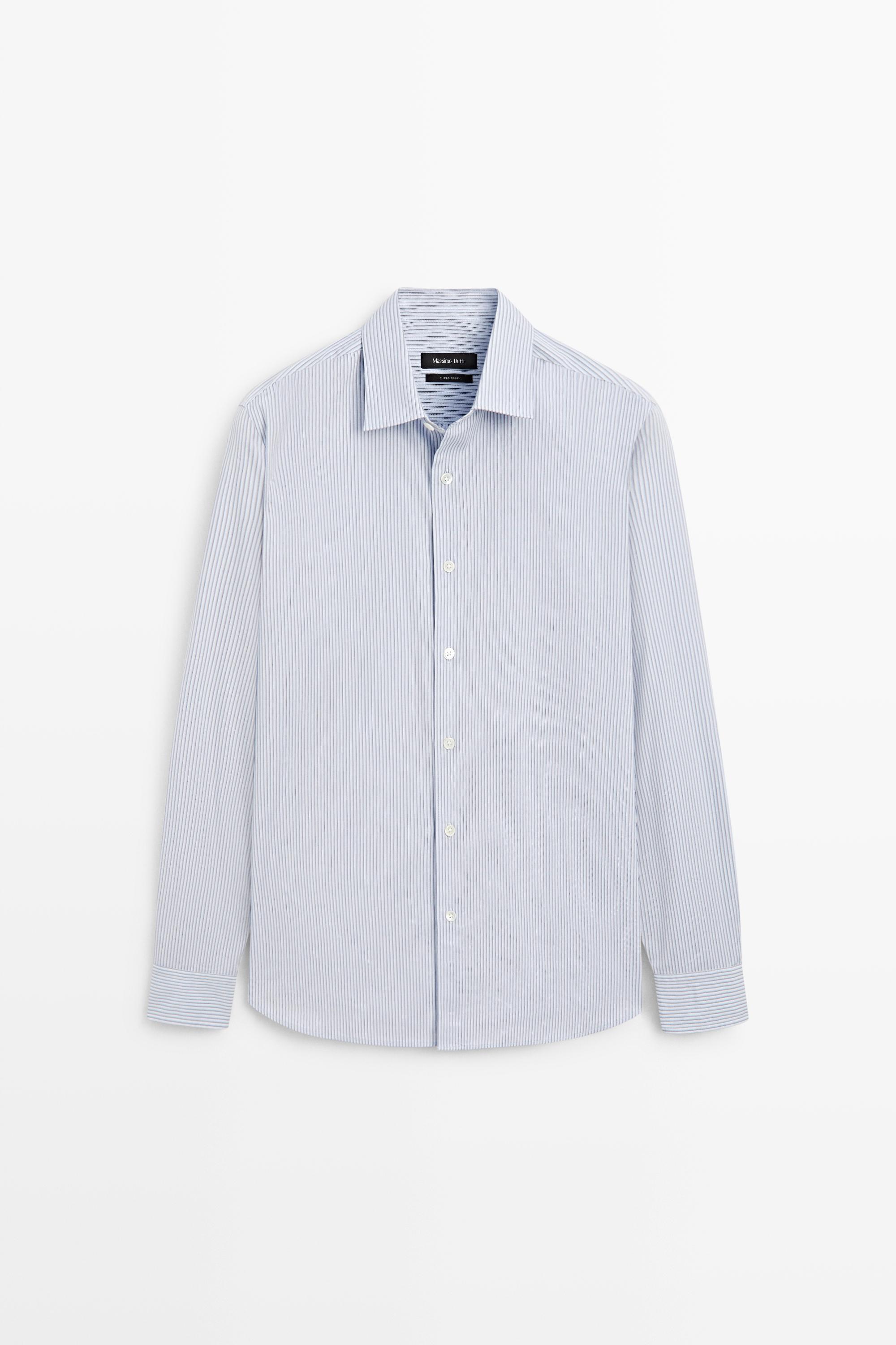 Chemise regular fit à rayures 100 % coton