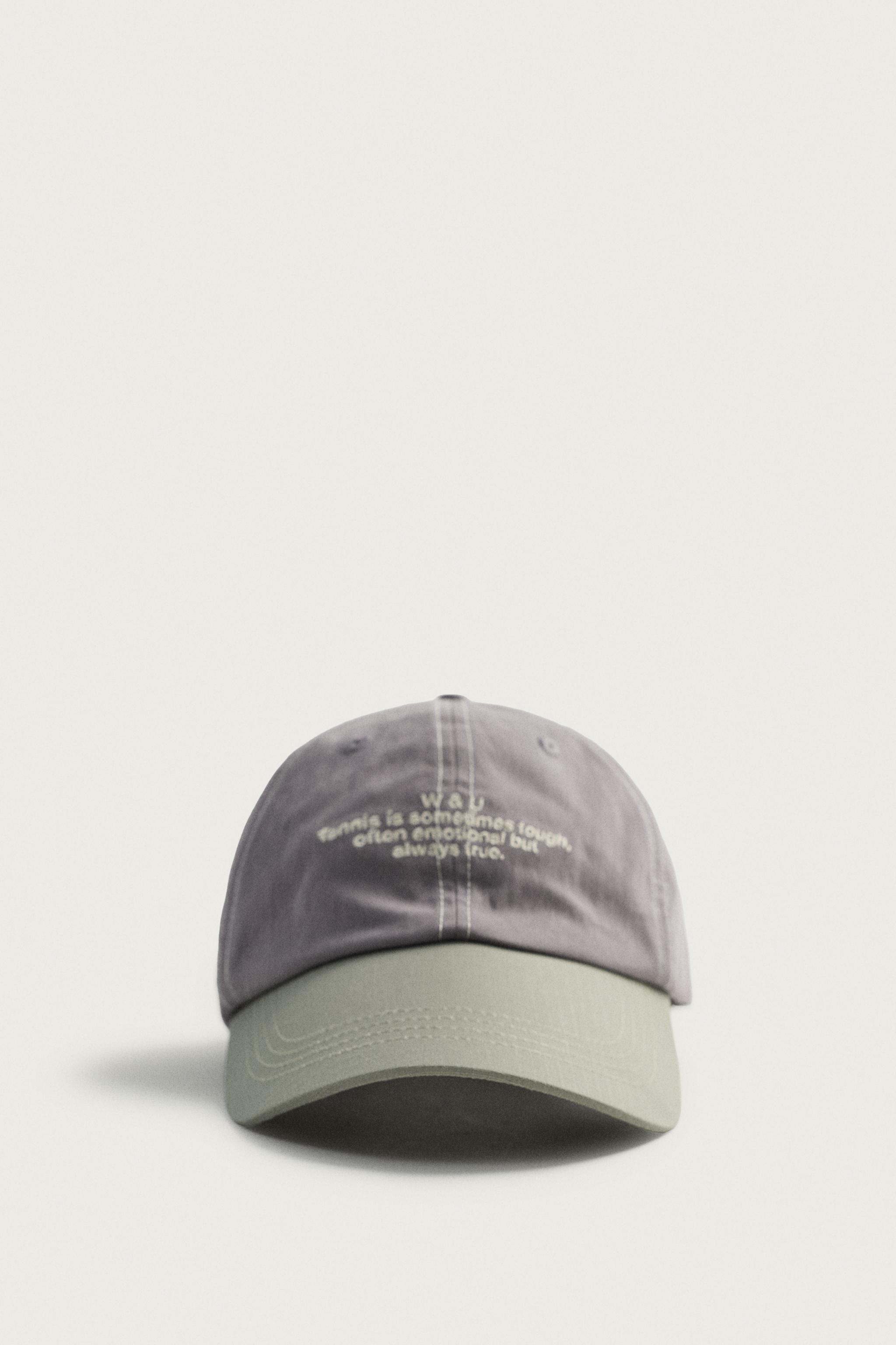 CONTRAST EMBROIDERED TEXT CAP — Lavender