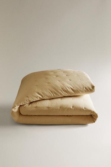 ÉDREDON LIN ET COTON - Moutarde de Zara