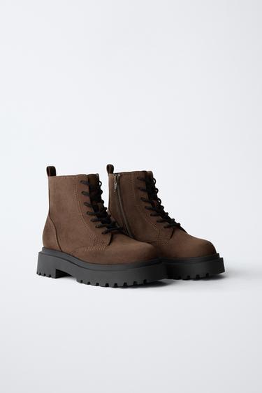TRACK ANKLE BOOTS - Brown by Zara