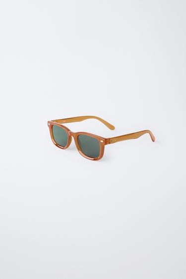 SQUARE SUNGLASSES WITH TRANSLUCENT FRAMES - Light brown de Zara - Image 1