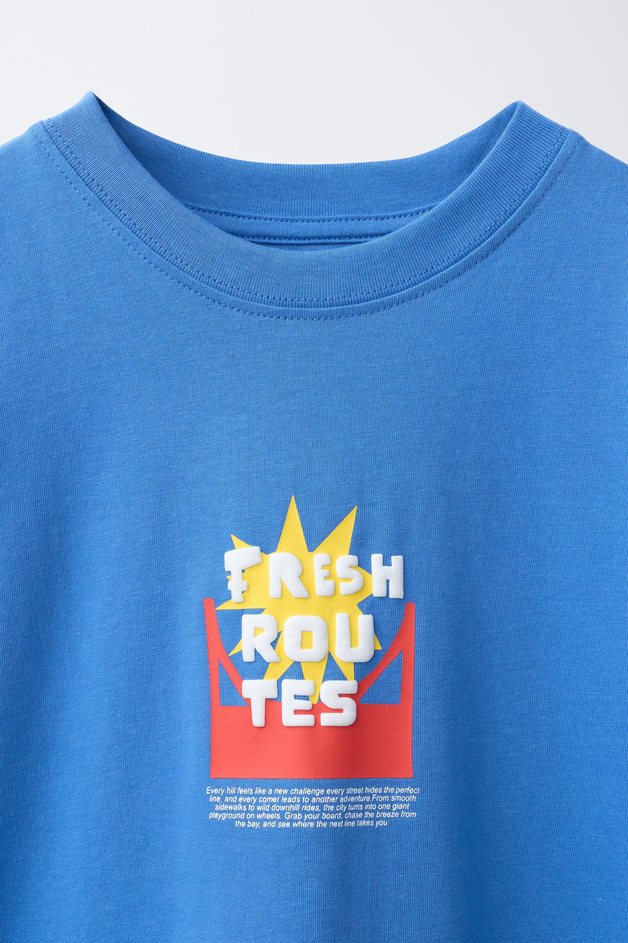 Детские футболки Zara RAISED PRINT T-SHIRT — фото 3