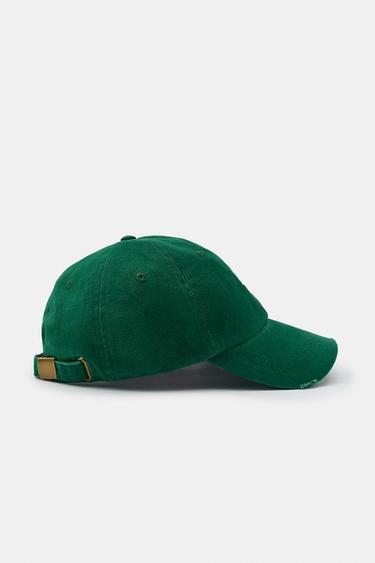 CASQUETTE SERGÉ TEXTE BRODÉ - Vert de Zara - Image 4