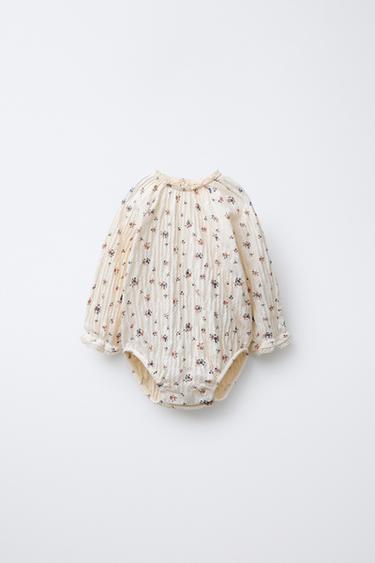 FLORAL LACE BODYSUIT - Ecru by Zara