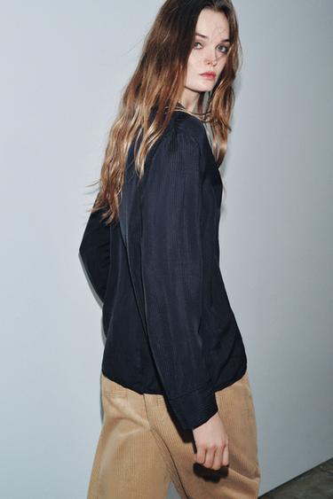 CHEMISE FLUIDE POCHE ZW COLLECTION - Bleu marine de Zara - Image 4