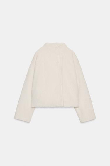 BLOUSON EFFET FOURRURE CROISÉ - Écru de Zara - Image 5