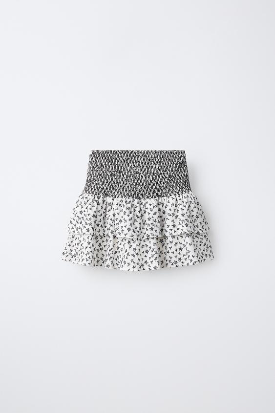 FLORAL PRINT RUFFLE SKIRT - Ecru by Zara - Image 0